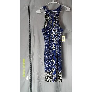 INC International Concepts Petite Med Flower Ikat Halter Dress